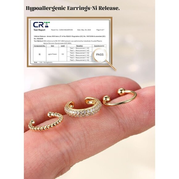 STYLE-C-GOLD Plated Non Pierced Adjustable Fake Ear Cuff Earrings for Women - Picture 2 of 6